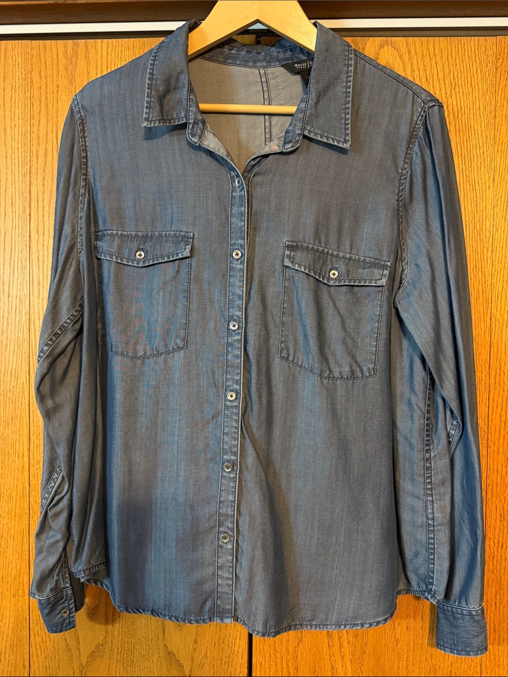 Classic Women’s Jean Chambray Button-Up Shirt
